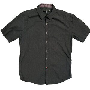 (5 for $25) Beverly Hills Polo Micro-Dot Button Up Short Sleeve Shirt Medium